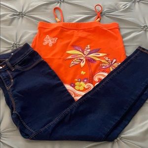 Girls size 10 Ballerina jeans and tank top